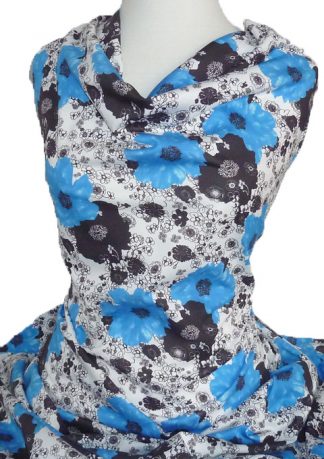 Knitwit Mercerised Cotton Jersey Knit Como Camilla Blue Black