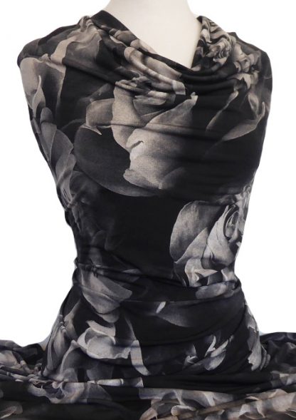 Printed Jersey Knit Amanda Black Taupe