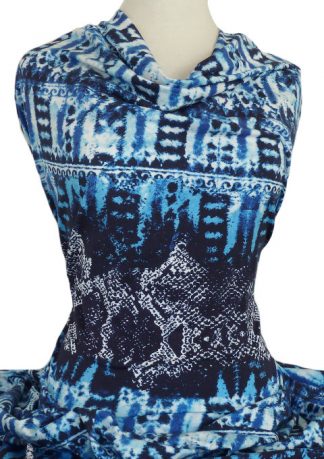 Knitwit Printed Cotton Jersey Alexandra Blue
