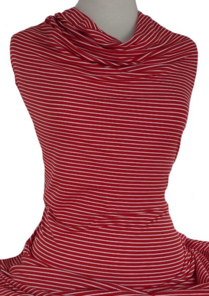 Stripe Jersey Knit Claudette Red White