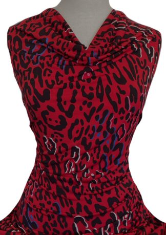 Knitwit Printed Jersey Knit Circus Red Black