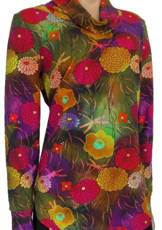 Burda Pattern 6056 Knitwit Printed Cotton Jersey Octavia Floral Multicolour