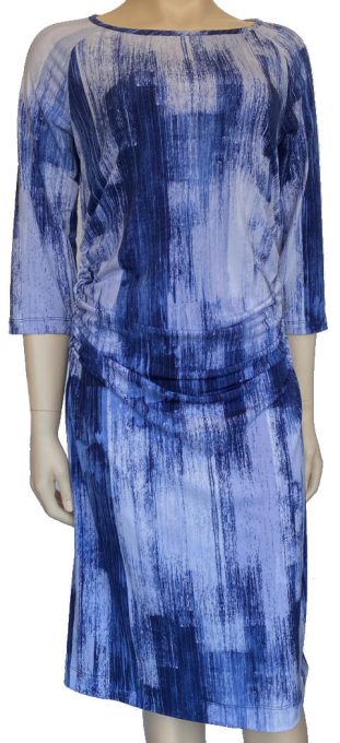 Burda Pattern 6910 - Printed Jersey Knit Energy Blue
