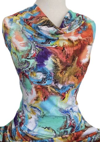 Knitwit Printed Cotton Jersey Tempest Multicolour