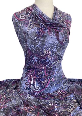 Printed Jersey Knit Clarissa Lavender Purple