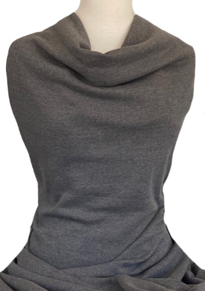 Knitwit Fleece Knit Fabric Charcoal