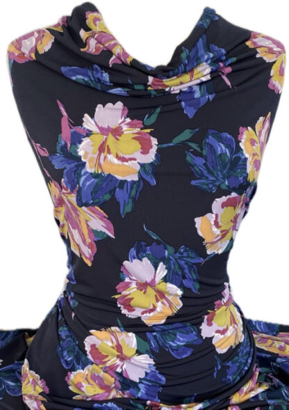 Knitwit Printed Jersey Knit Beatrice Floral Multicolour on Navy