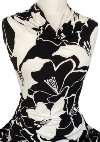 Knitwit Printed Jersey Knit Bobbi Black and White