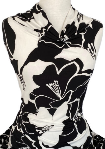 Knitwit Printed Jersey Knit Bobbi Black and White