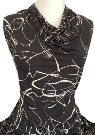 Knitwit Printed Jersey Knit Scribble Beige Black