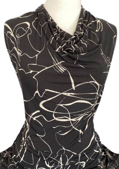 Knitwit Printed Jersey Knit Scribble Beige Black