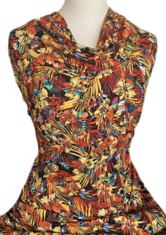 Knitwit Printed Cotton Jersey Wild Bloom Multicolour on Black
