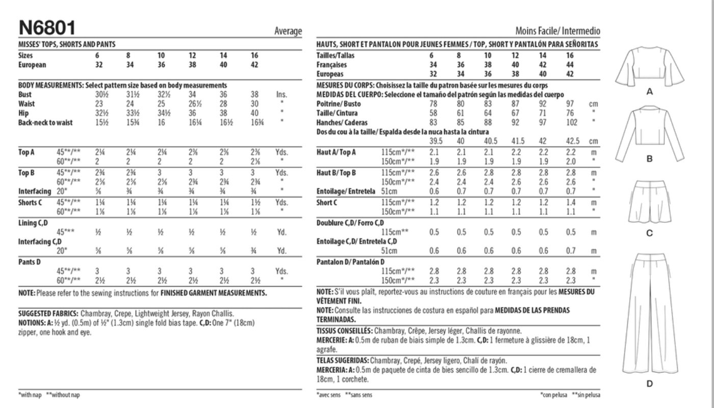 New Look Sewing Pattern N6801_Back