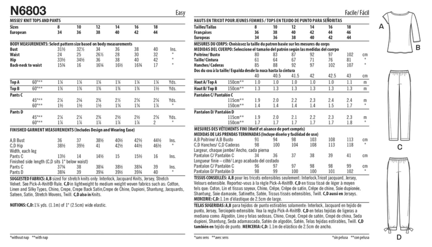 New Look Sewing Pattern N6803_Back