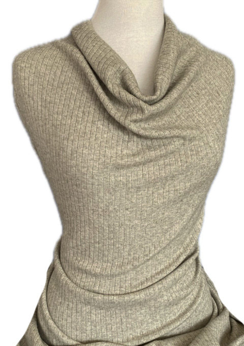 Vienna Ribbed Knit Marl Grey Green