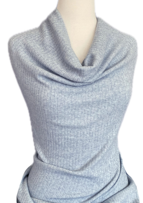 Vienna Ribbed Knit Marl Smoke Blue