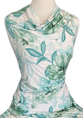 Knitwit Printed Jersey Knit Lucy Ice Green