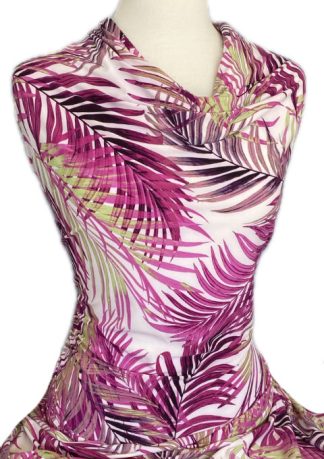 Knitwit Printed Jersey Knit Priscilla Magnenta on White