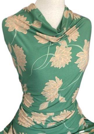 Knitwit Printed Jersey Knit Samantha Jasper Green Floral
