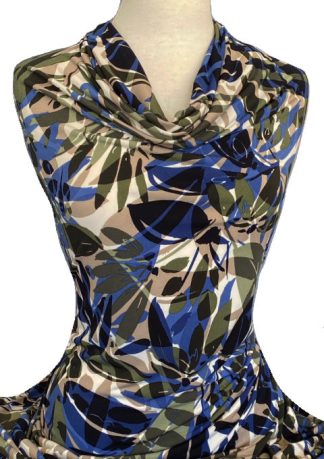 Knitwit Printed Jersey Knit Estuary Multicolour on Ivory