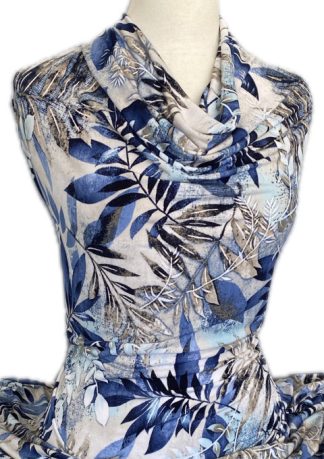 Knitwit Printed Jersey Knit Jacinta Blues on Off White