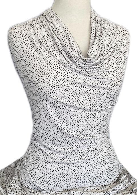 Knitwit Printed Jersey Knit Dry Handle Paula Black on White